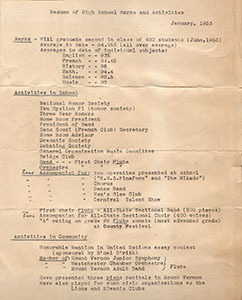 HS music resume