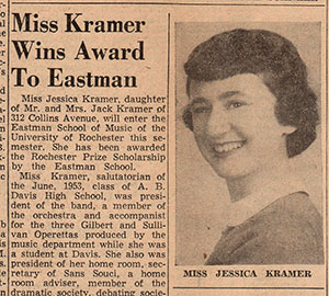newspaper article - going to Eastman
