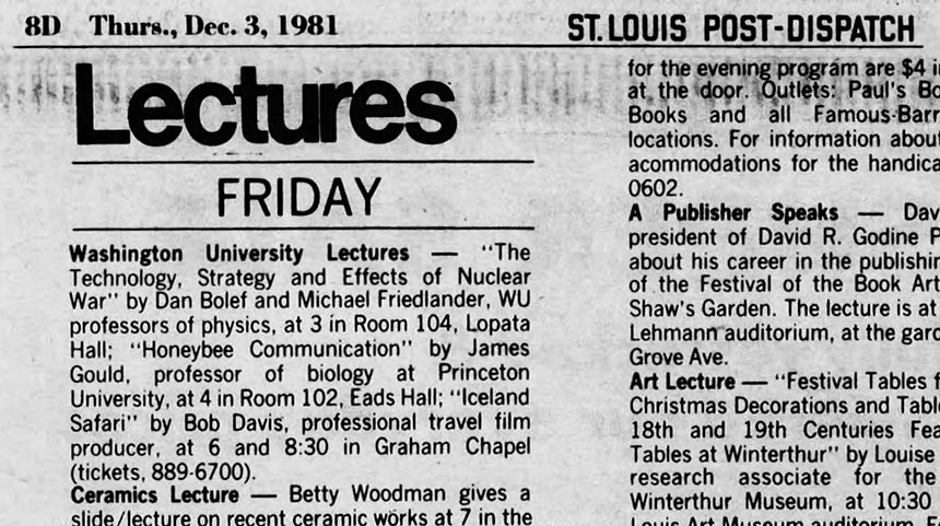 1991 talk: nuclear war