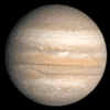Jupiter, the fifth planet from the Sun and largest planet in the solar system. The Great Red Spot …
[Credit: Photo NASA/JPL/Caltech (NASA photo # PIA00343)]