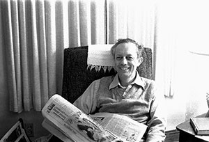 Michael reading Observer