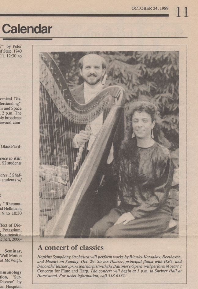 JHU Gazette Calendar 1989