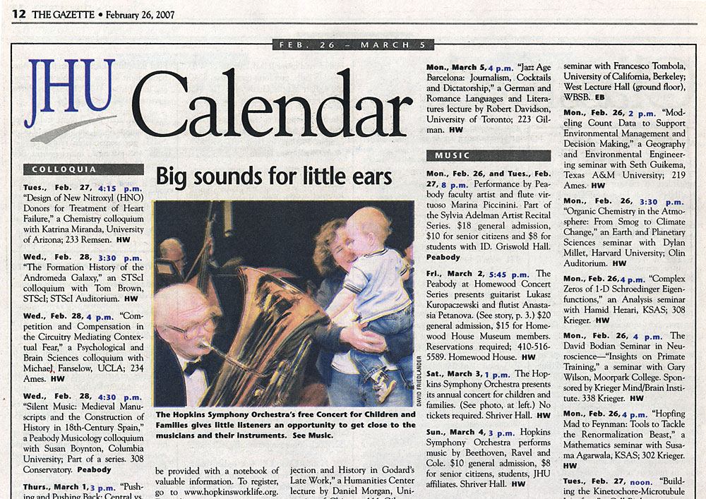 JHU Gazette 2007