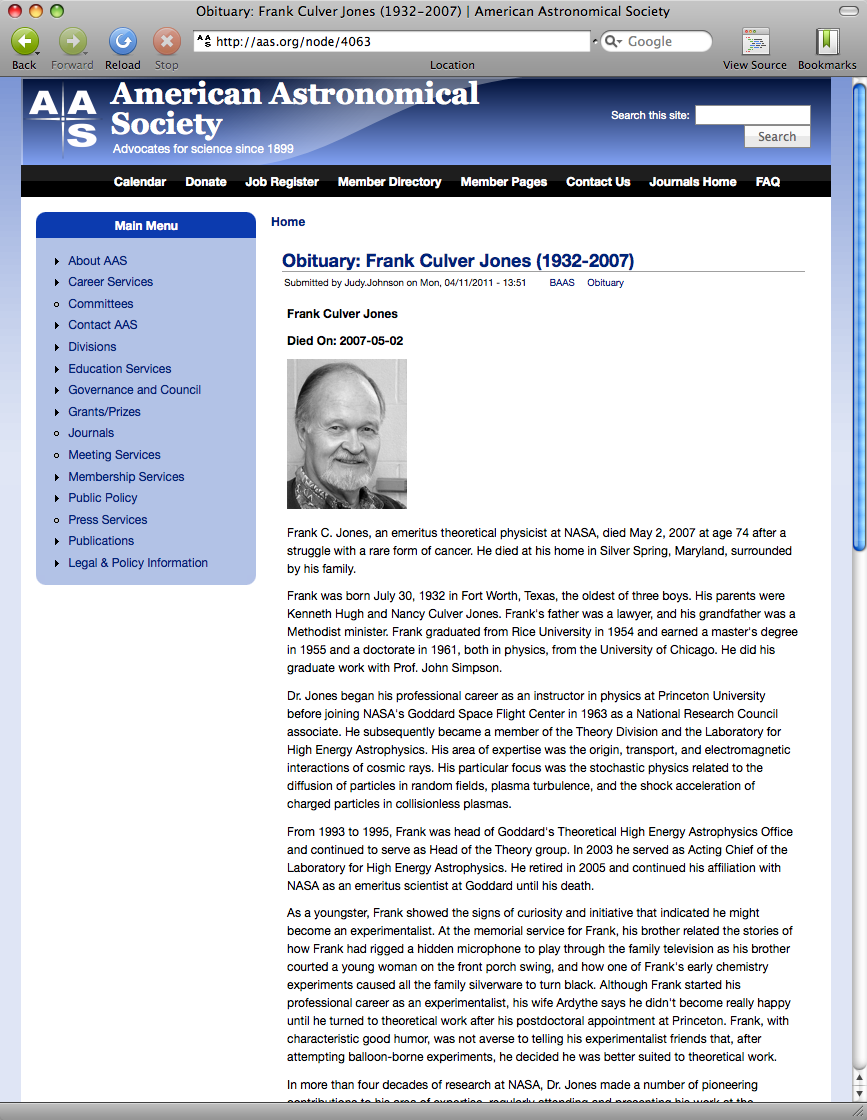 AAS: Frank Jones