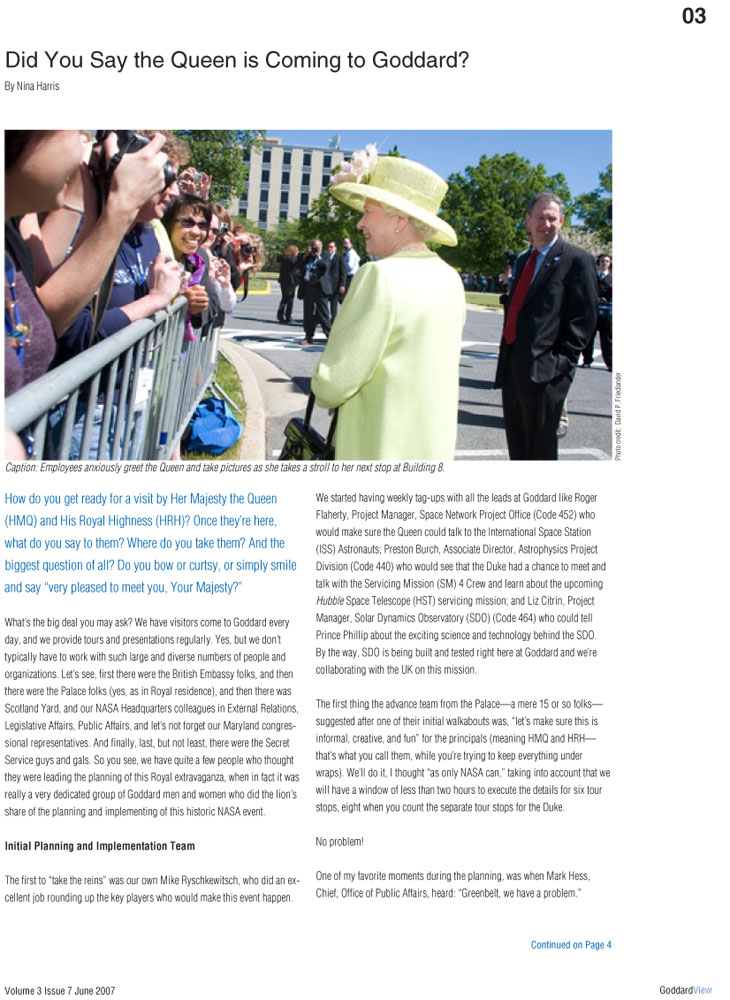 Queen chats with employees
