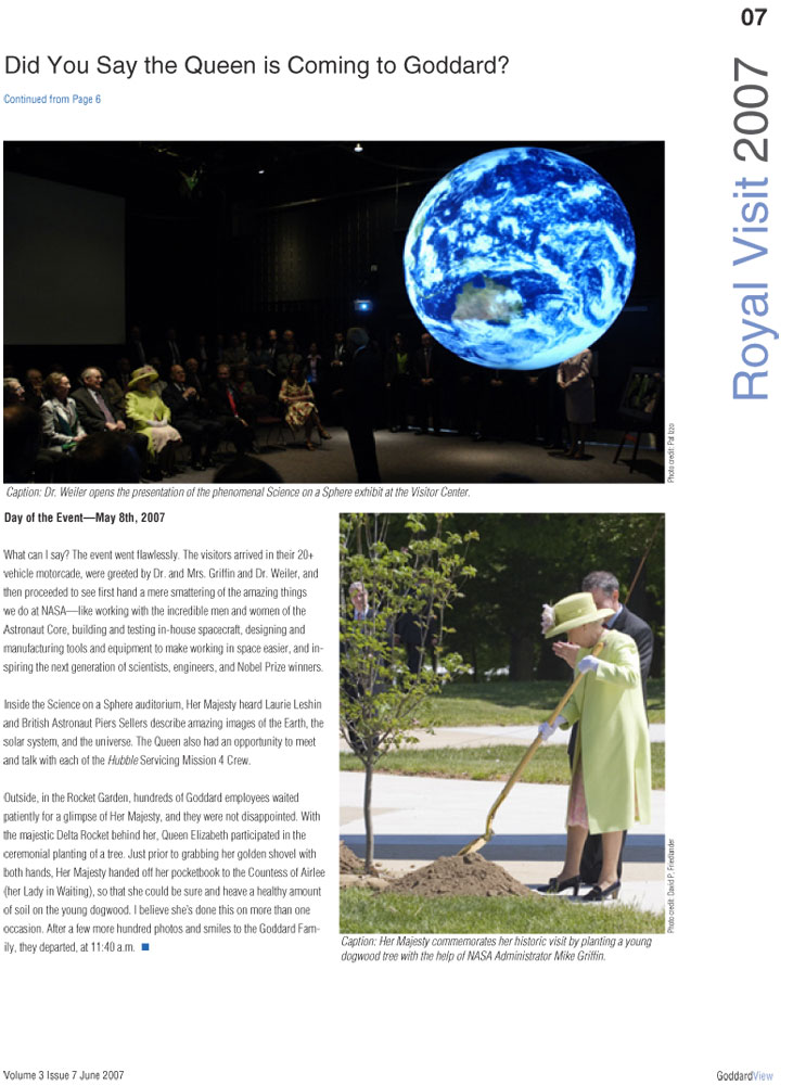 Goddard View: Queen plants tree