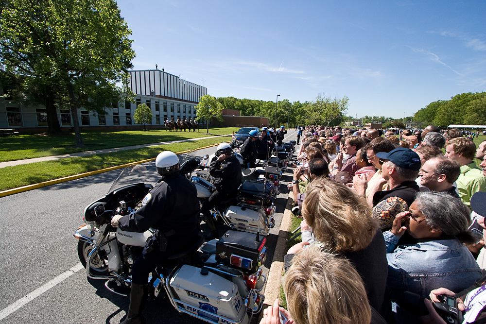 lineup of people and motorcycles near B3