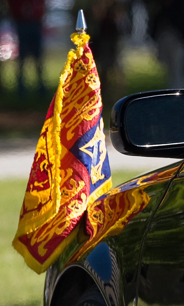flag on car fender
