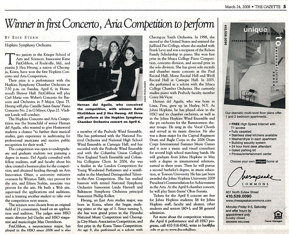 JHU Gazette 2008 March