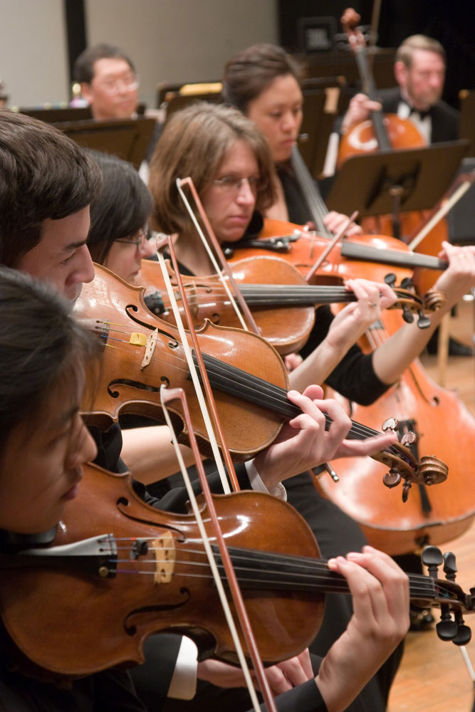 stack of violins