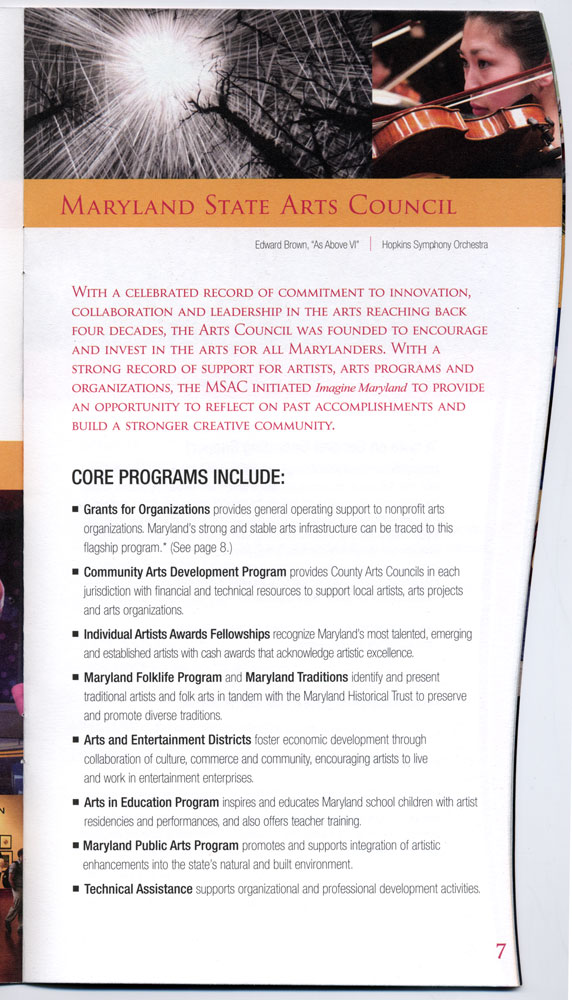 MSAC Imagine Maryland brochure, p7