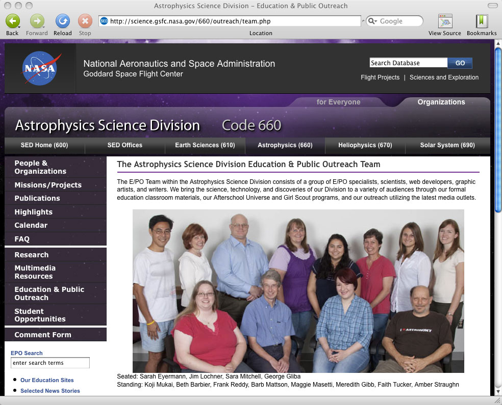 E/PO web site