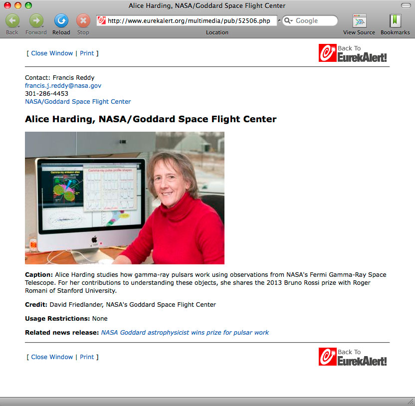 Alice Harding Eurekalert