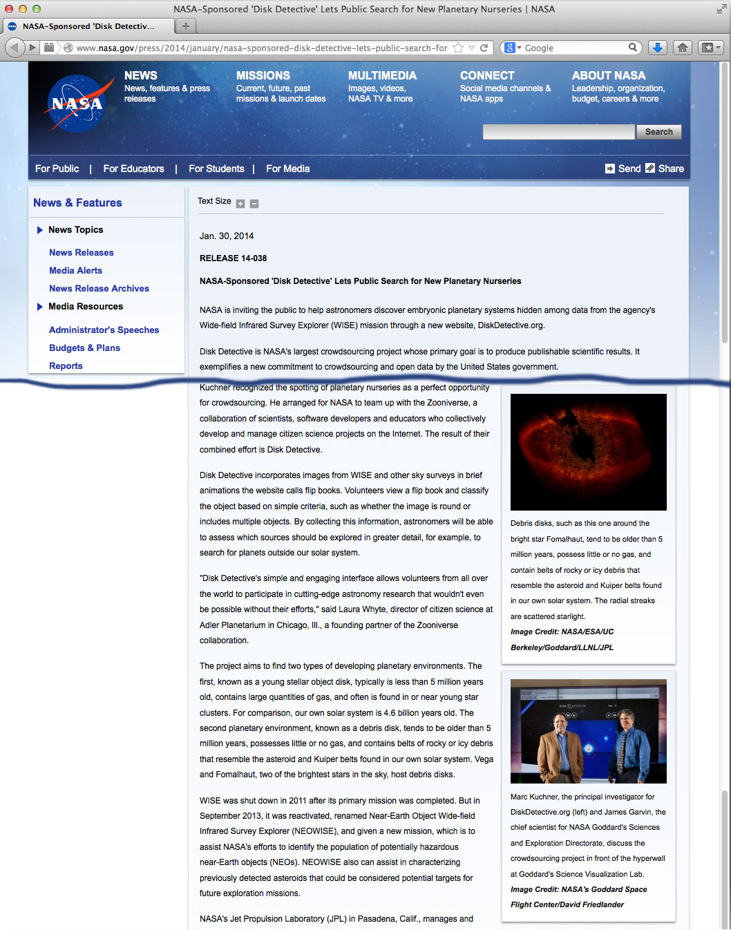 nasa.gov press release