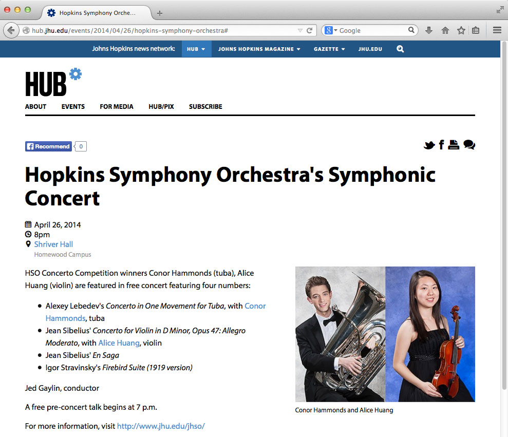 HUB web site