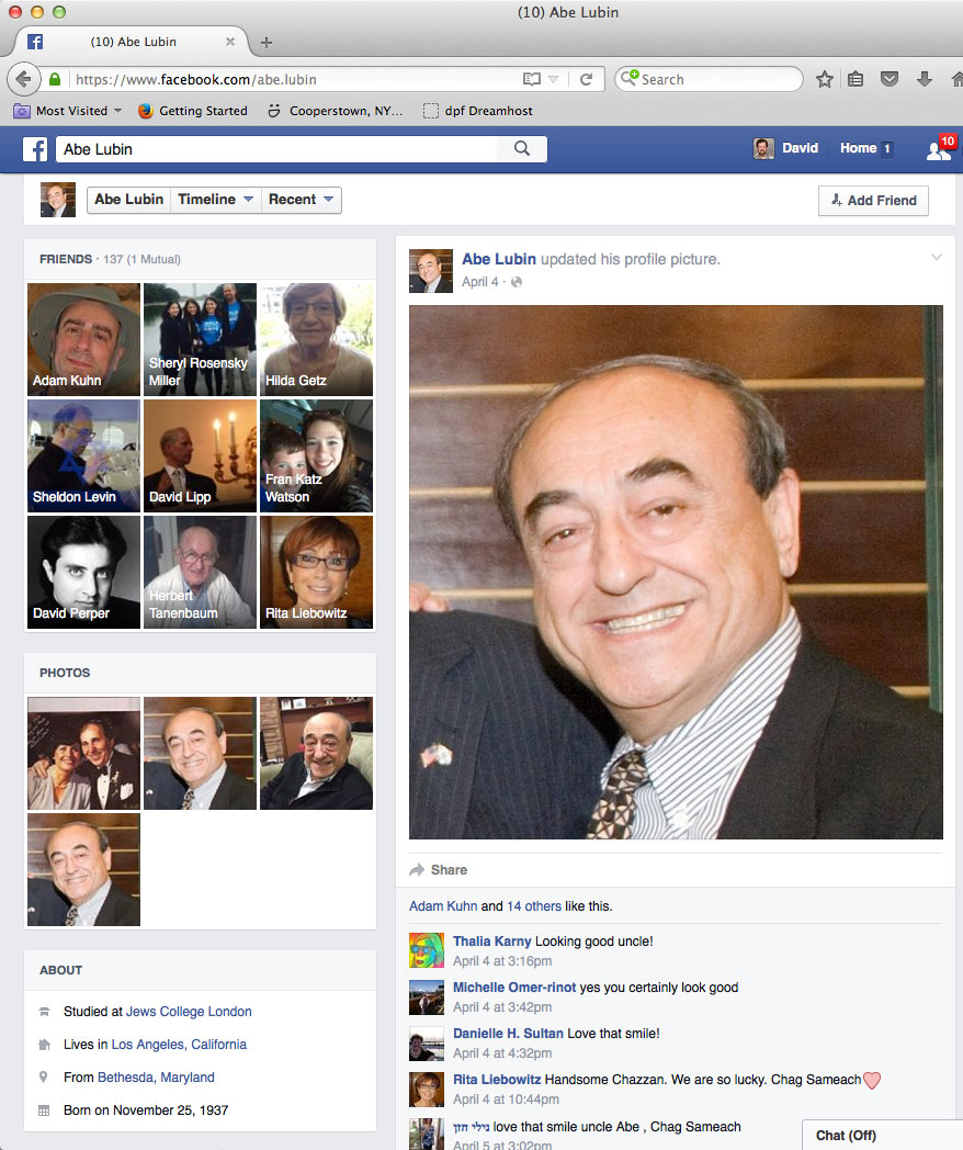 Hazzan Lubin FB page