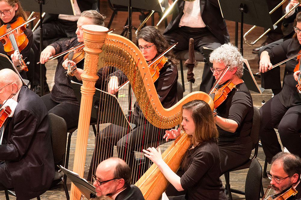 orchestra with harp