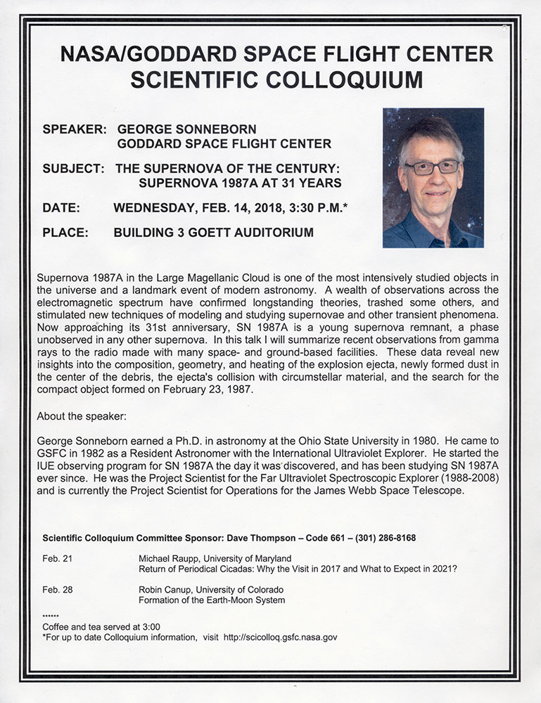 George Sonneborn, sci colloq poster