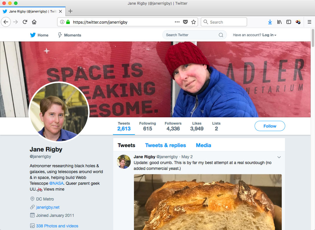 Jane Rigby Twitter