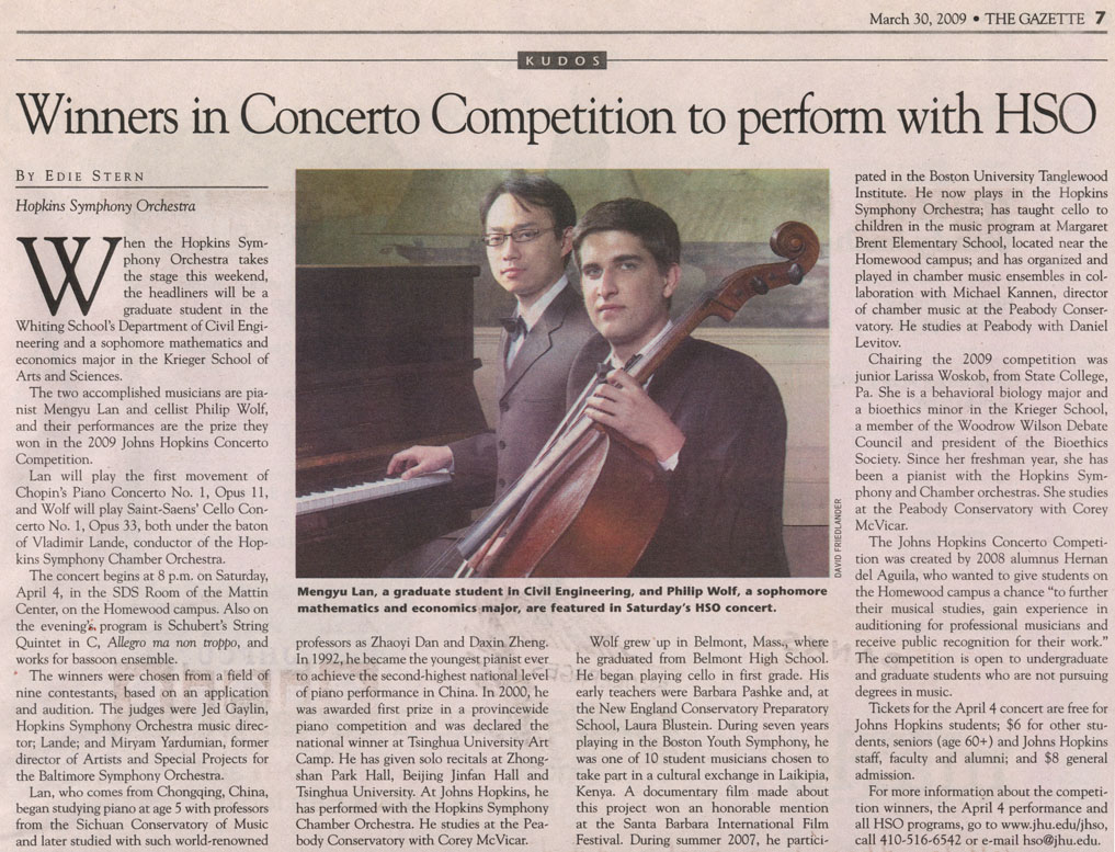 JHU Gazette 2009