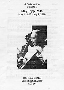 May Raila
memorial cover